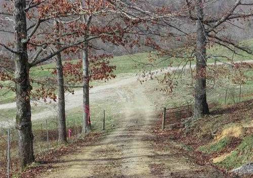 Aerial view of Kentucky Laurel County Serenity Creek Lot 7, 8.92-acre property with pond and natural landscape.