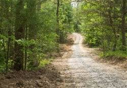 Aerial view of Kentucky Rock Castle County trails end lot 8, showing 11.43 acres of wooded land with open spaces and surrounding nature.