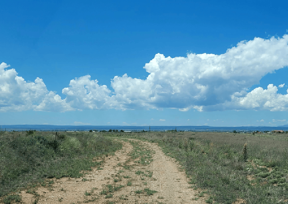 Map header image showing Torrance County, New Mexico, Moriarity Heights Unit 3, Lot 27, with electricity access and location details.