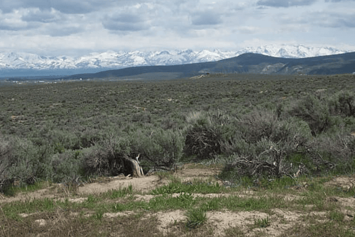 Aerial view of Nevada Elko County Twin River Ranchos Lot 08 Unit 2, 1.96-acre land parcel in Elko County.