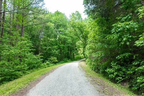 Aerial view of Tennessee Perry County Cedar Creek 8.52-acre Lot 22 in Tennessee Cedar Creek real estate development.