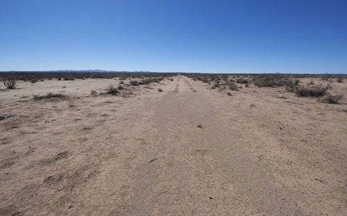 Auction lot image showing Onlinelandsales Deming Ranchettes Lots 7 and 8 at Shopify auction, land with open fields and clear sky.