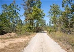 Aerial view of Eagle's Ridge Ranch Lot 27 in Shannon County, Missouri, showing wooded land and a stream on the property.
