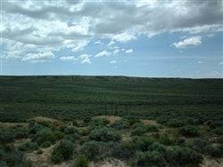 Aerial view of Wyoming Sweetwater County 40-acre land parcel, showing open terrain and natural landscape in Wyoming.