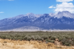Aerial view of Colorado Alamosa County Deer Valley Meadows Unit 2, Block P, Lot 1 land parcel in Alamosa County, Colorado.